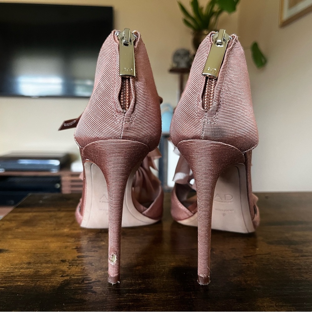 Ruffled Blush Women's Heels - Picture 3 of 7